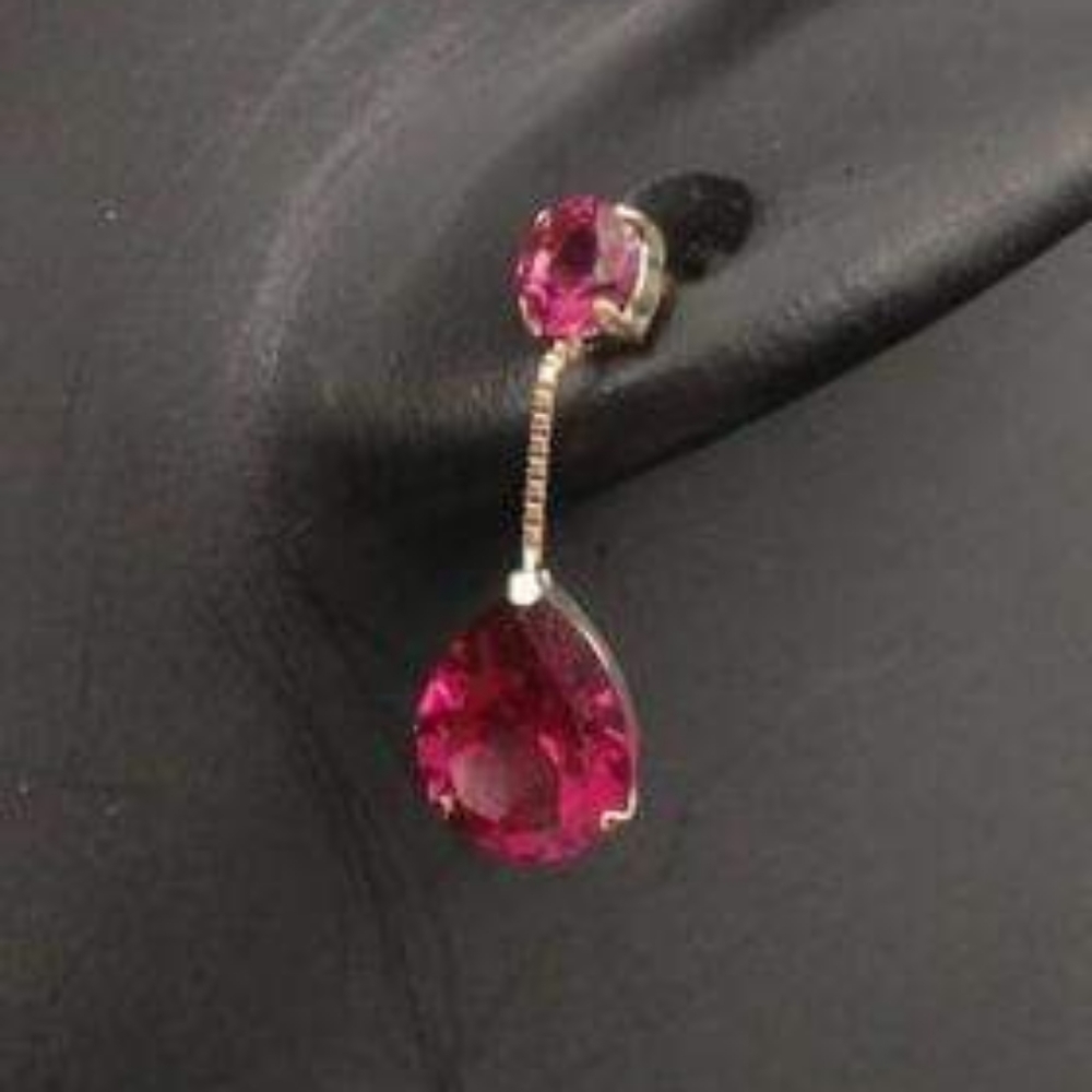 Rhodolite Garnet natural gemstone dangling earrings